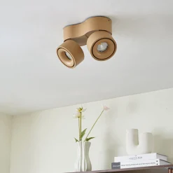 Arcchio LED-kattokohdevalo Rotari, ruskea, 2-lamppuinen, 8,9W