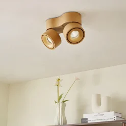 Arcchio LED-kattokohdevalo Rotari, ruskea, 2-lamppuinen, 8,9W