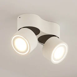Arcchio LED-kattokohdevalo Rotari, valkoinen, 2-lamppuinen, 1362 lm
