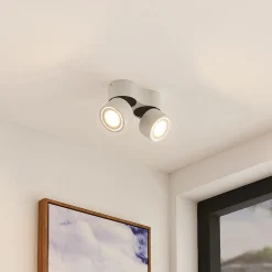 Arcchio LED-kattokohdevalo Rotari, valkoinen, 2-lamppuinen, 1362 lm