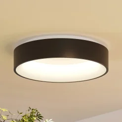 Arcchio LED-kattovalaisin Aleksi, Ø 45cm, musta, metalli, CCT