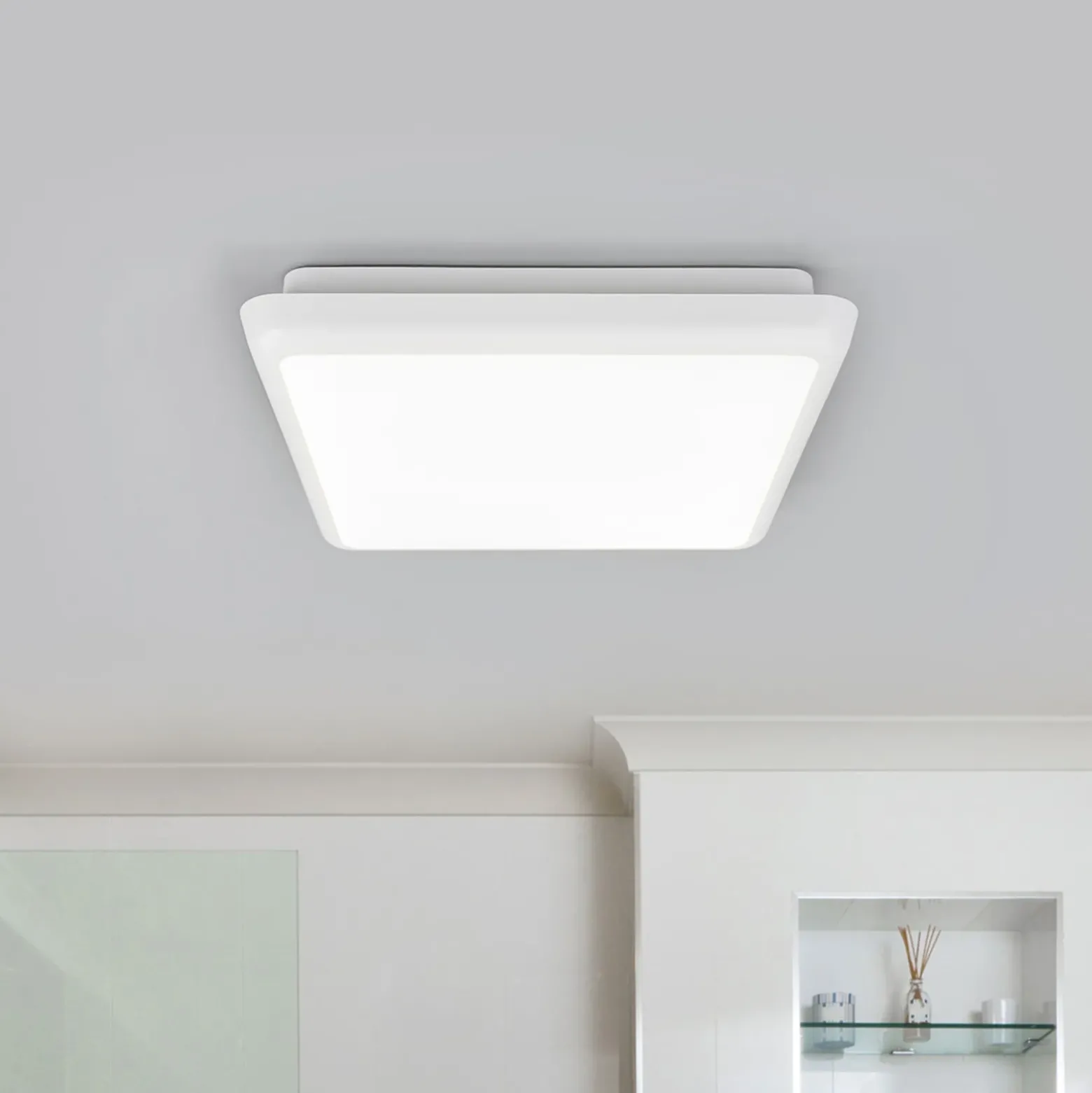 Arcchio LED-kattovalaisin Augustin, 25 x 25 cm, valkoinen, IP54