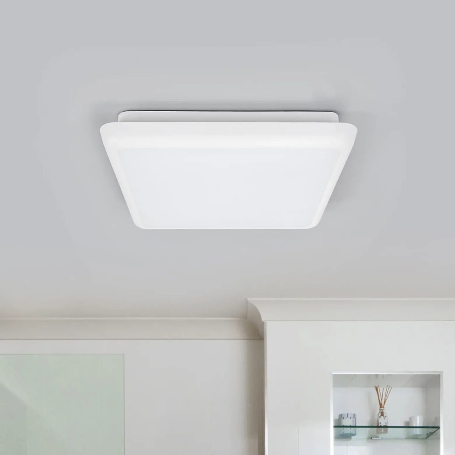 Arcchio LED-kattovalaisin Augustin, 25 x 25 cm, valkoinen, IP54