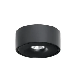 Arcchio LED-kattovalaisin Rotari, halkaisija 12 cm, valaisee ylös ja alas, musta