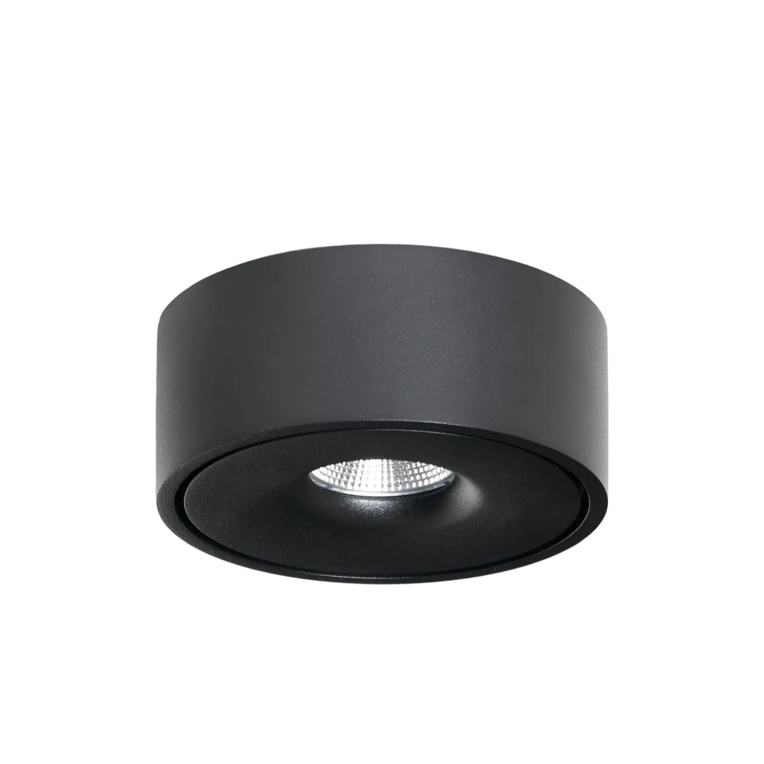 Arcchio LED-kattovalaisin Rotari, halkaisija 12 cm, valaisee ylös ja alas, musta
