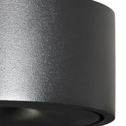 Arcchio LED-kattovalaisin Rotari, halkaisija 12 cm, valaisee ylös ja alas, musta