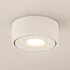 Arcchio LED-kattovalaisin Rotari, valkoinen, metalli, Ø 12 cm