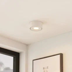 Arcchio LED-kattovalaisin Rotari, valkoinen, metalli, Ø 12 cm