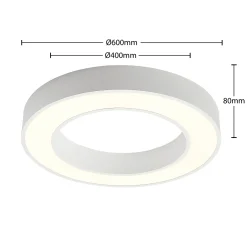 Arcchio LED-kattovalaisin Sharelyn, halkaisija 60 cm, valkoinen, himmennettävä
