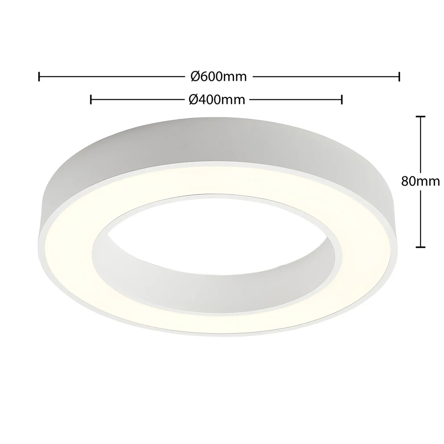 Arcchio LED-kattovalaisin Sharelyn, halkaisija 60 cm, valkoinen, himmennettävä
