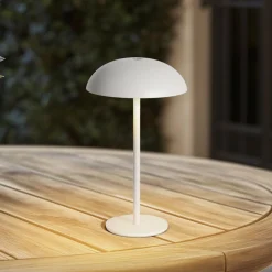 Arcchio LED ladattava pöytävalaisin Thenra, valkoinen, seinäkiinnike