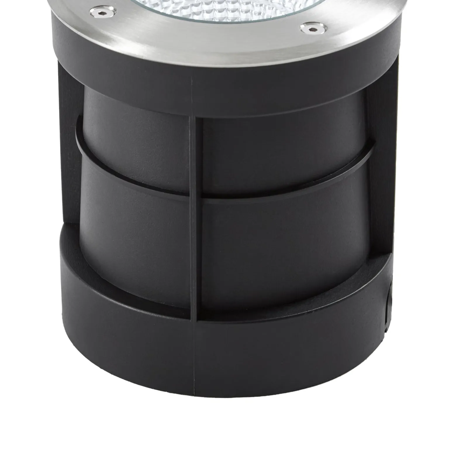 Arcchio LED-lattia-upotusspotti Thentos, Ø 12 cm, 60°, nikkeli, IP67