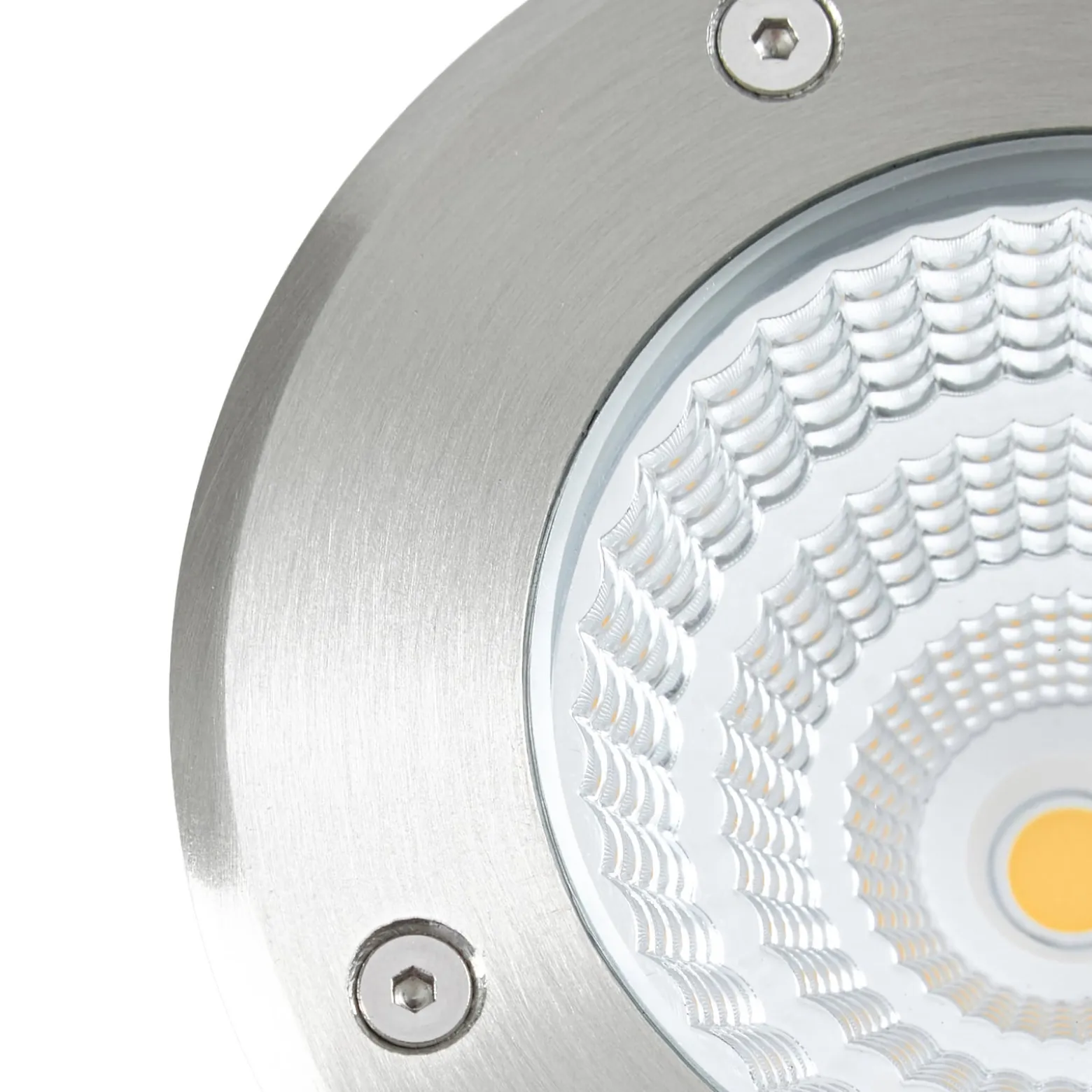 Arcchio LED-lattia-upotusspotti Thentos, Ø 12 cm, 60°, nikkeli, IP67
