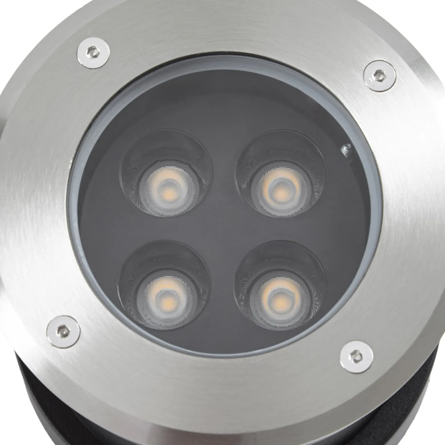 Arcchio LED-lattia-upotusspotti Thentos, Ø 12 cm, 40°, nikkeli, IP67
