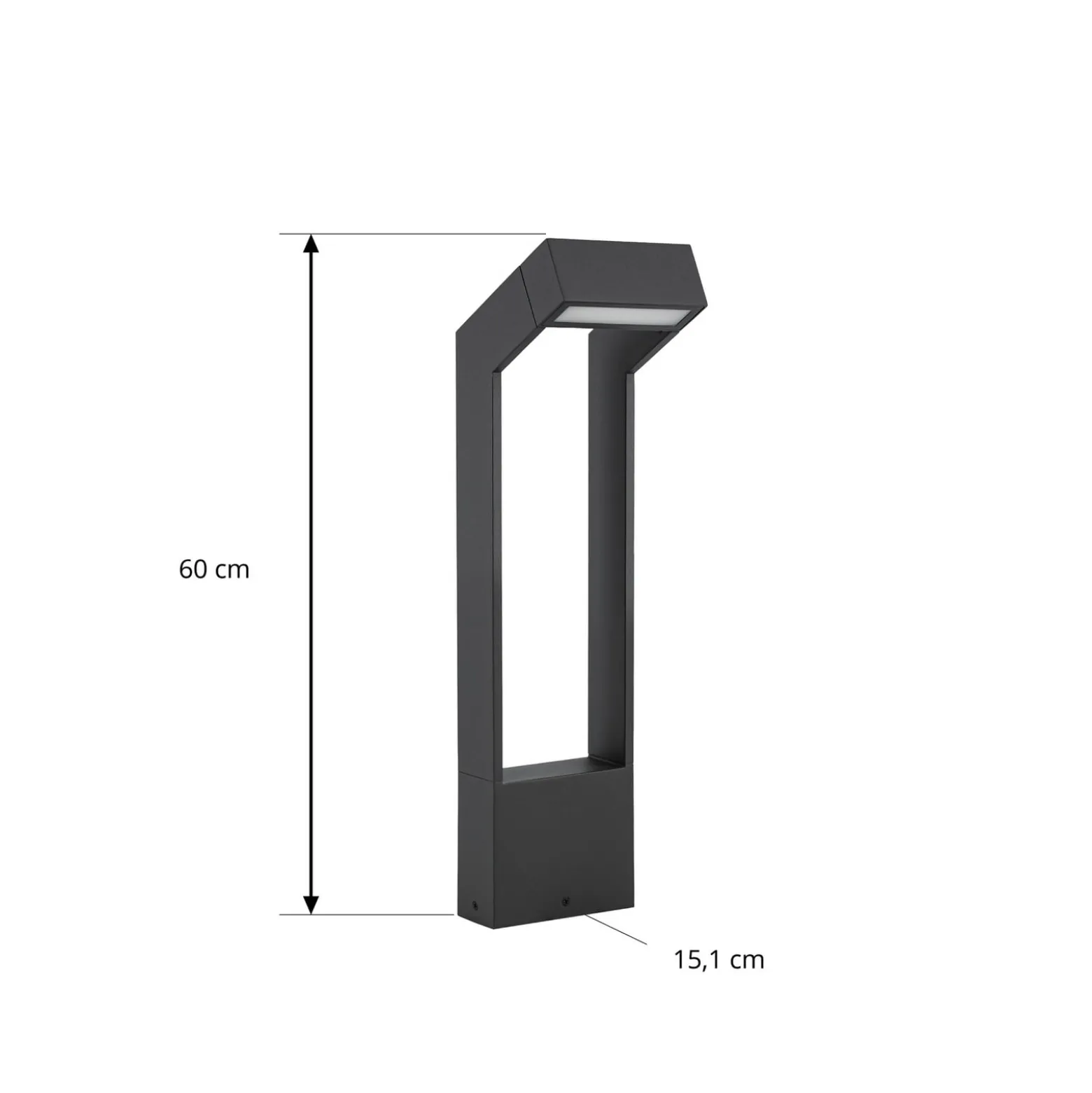 Arcchio LED-pylväsvalaisin Kovato, korkeus 60 cm, tummanharmaa, IP65