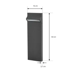 Arcchio LED-pylväsvalaisin Vonar, korkeus 50 cm, antrasiitti