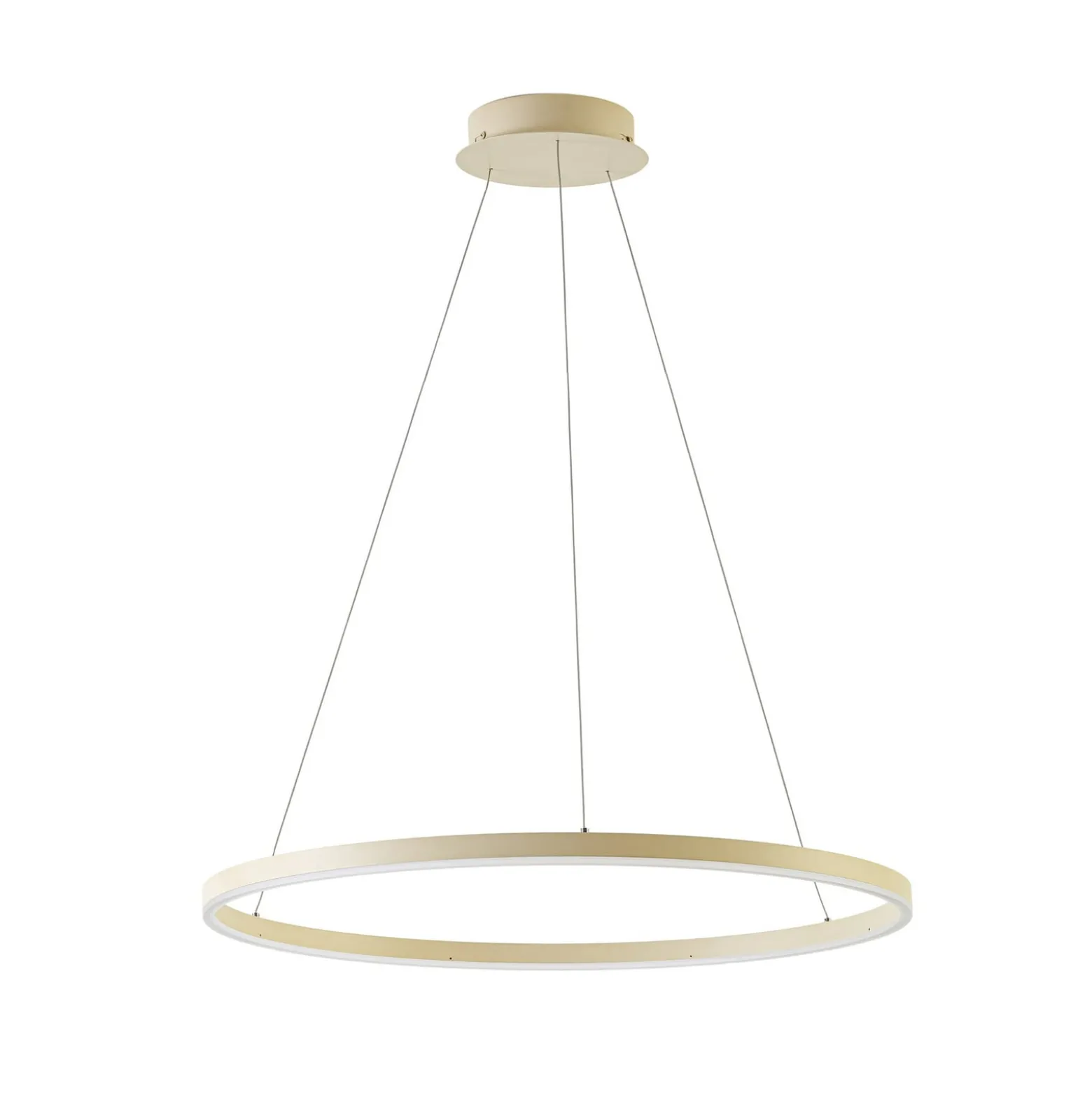 Arcchio LED-riippuvalaisin Albiona, beige, 1 rengas, halkaisija 80 cm