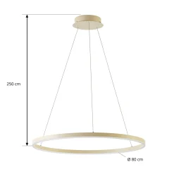 Arcchio LED-riippuvalaisin Albiona, beige, 1 rengas, halkaisija 80 cm
