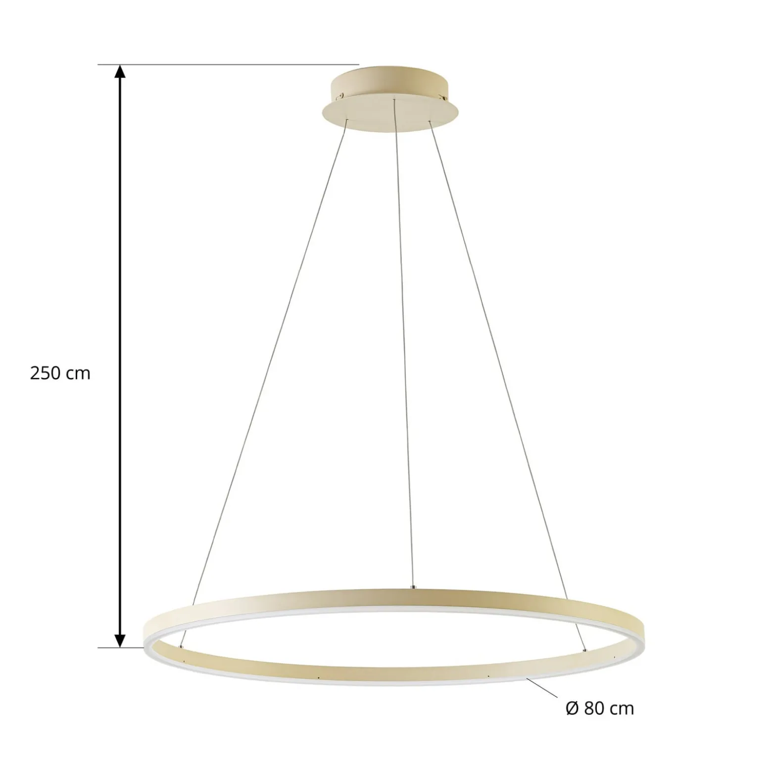 Arcchio LED-riippuvalaisin Albiona, beige, 1 rengas, halkaisija 80 cm