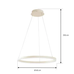 Arcchio LED-riippuvalaisin Albiona, beige, 1 rengas, halkaisija 60 cm