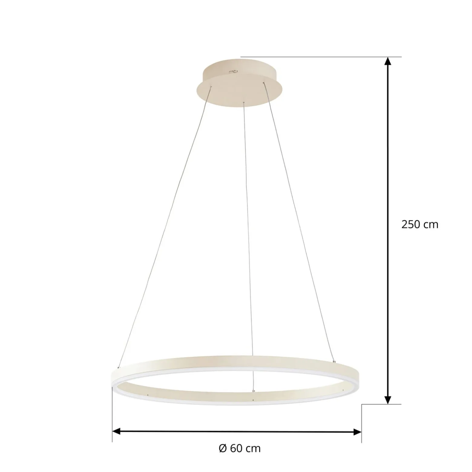 Arcchio LED-riippuvalaisin Albiona, beige, 1 rengas, halkaisija 60 cm