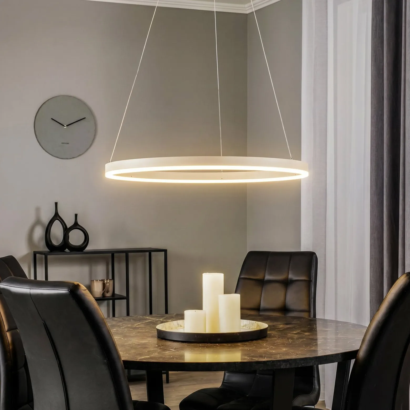 Arcchio LED-riippuvalaisin Albiona, beige, 1 rengas, halkaisija 60 cm
