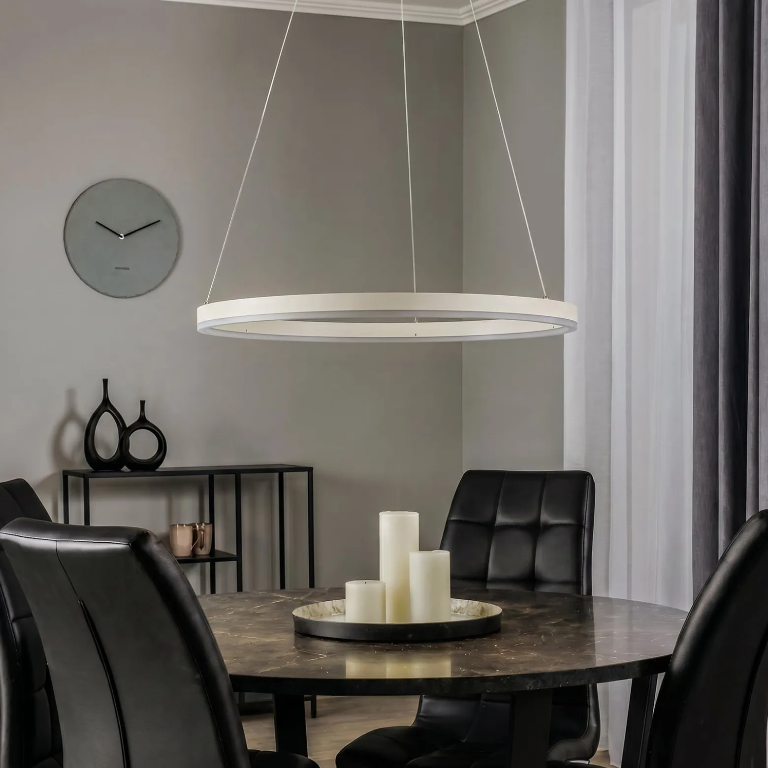 Arcchio LED-riippuvalaisin Albiona, beige, 1 rengas, halkaisija 60 cm