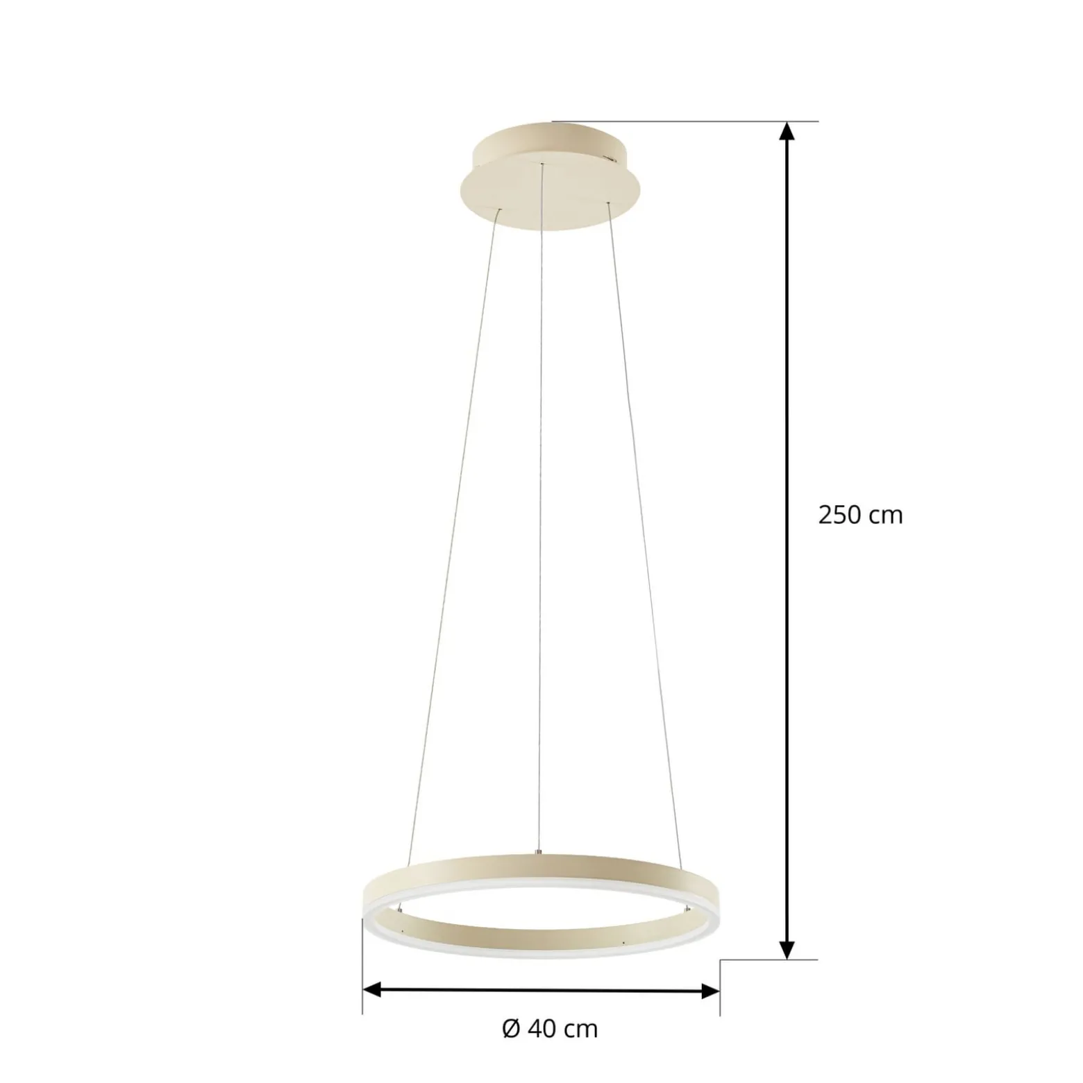 Arcchio LED-riippuvalaisin Albiona, beige, 1 rengas, halkaisija 40 cm