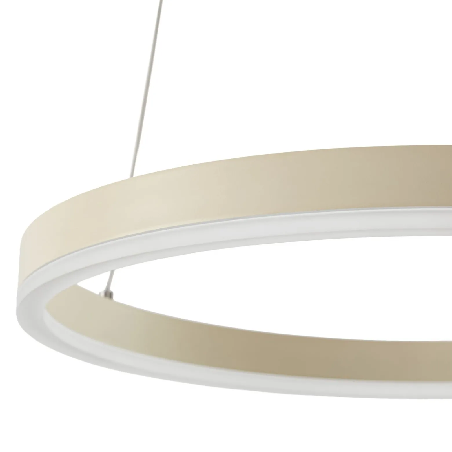 Arcchio LED-riippuvalaisin Albiona, beige, 1 rengas, halkaisija 40 cm