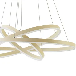 Arcchio LED-riippuvalaisin Albiona, beige, 3 rengasta, halkaisija 80 cm