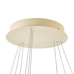 Arcchio LED-riippuvalaisin Albiona, beige, 3 rengasta, halkaisija 80 cm