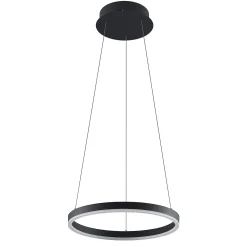 Arcchio LED-riippuvalaisin Albiona, musta, 1 rengas, Ø 40 cm