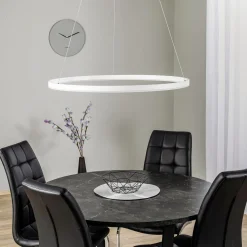 Arcchio LED-riippuvalaisin Albiona, valkoinen, 1 rengas, Ø 80 cm