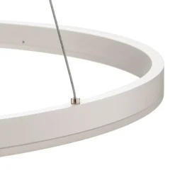 Arcchio LED-riippuvalaisin Albiona, valkoinen, 1 rengas, Ø 80 cm