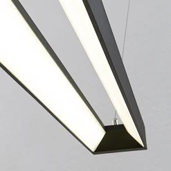 Arcchio LED-riippuvalaisin Cuna, 92 cm, musta, metallia