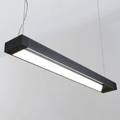 Arcchio LED-riippuvalaisin Cuna, 92 cm, musta, metallia