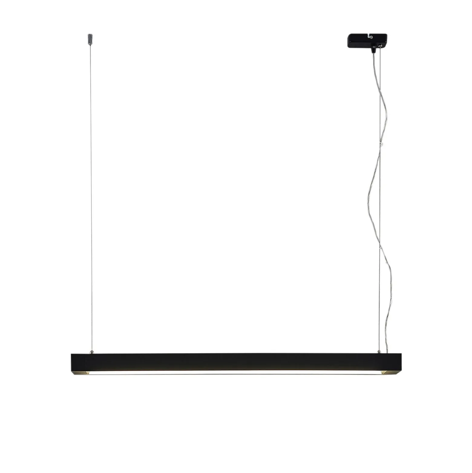 Arcchio LED-riippuvalaisin Cuna, 92 cm, musta, metallia
