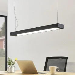 Arcchio LED-riippuvalaisin Cuna, 92 cm, musta, metallia