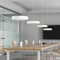 Arcchio LED-riippuvalaisin Noabelle, Ø 60 cm, valkoinen, metalli