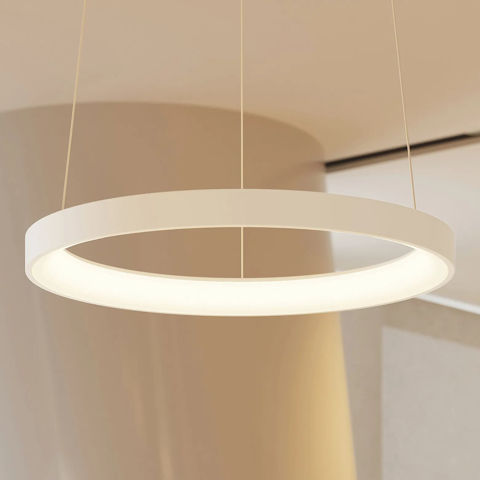 Arcchio LED-riippuvalaisin Vivy, Ø 58 cm, valkoinen, metalli