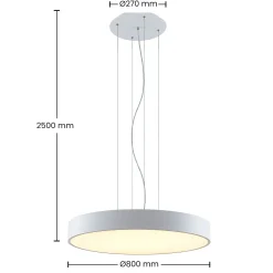 Arcchio LED-ripustusvalaisin Noabelle, Ø 80 cm, valkoinen, metallia