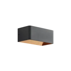 Arcchio LED-seinävalaisin Karam, 20 cm, musta, metalli, ylös/alas -valaisin