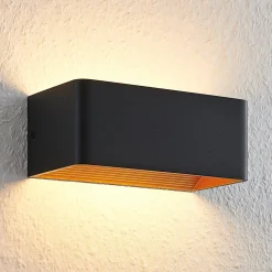 Arcchio LED-seinävalaisin Karam, 20 cm, musta, metalli, ylös/alas -valaisin