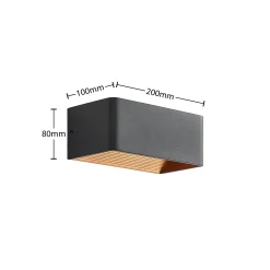 Arcchio LED-seinävalaisin Karam, 20 cm, musta, metalli, ylös/alas -valaisin