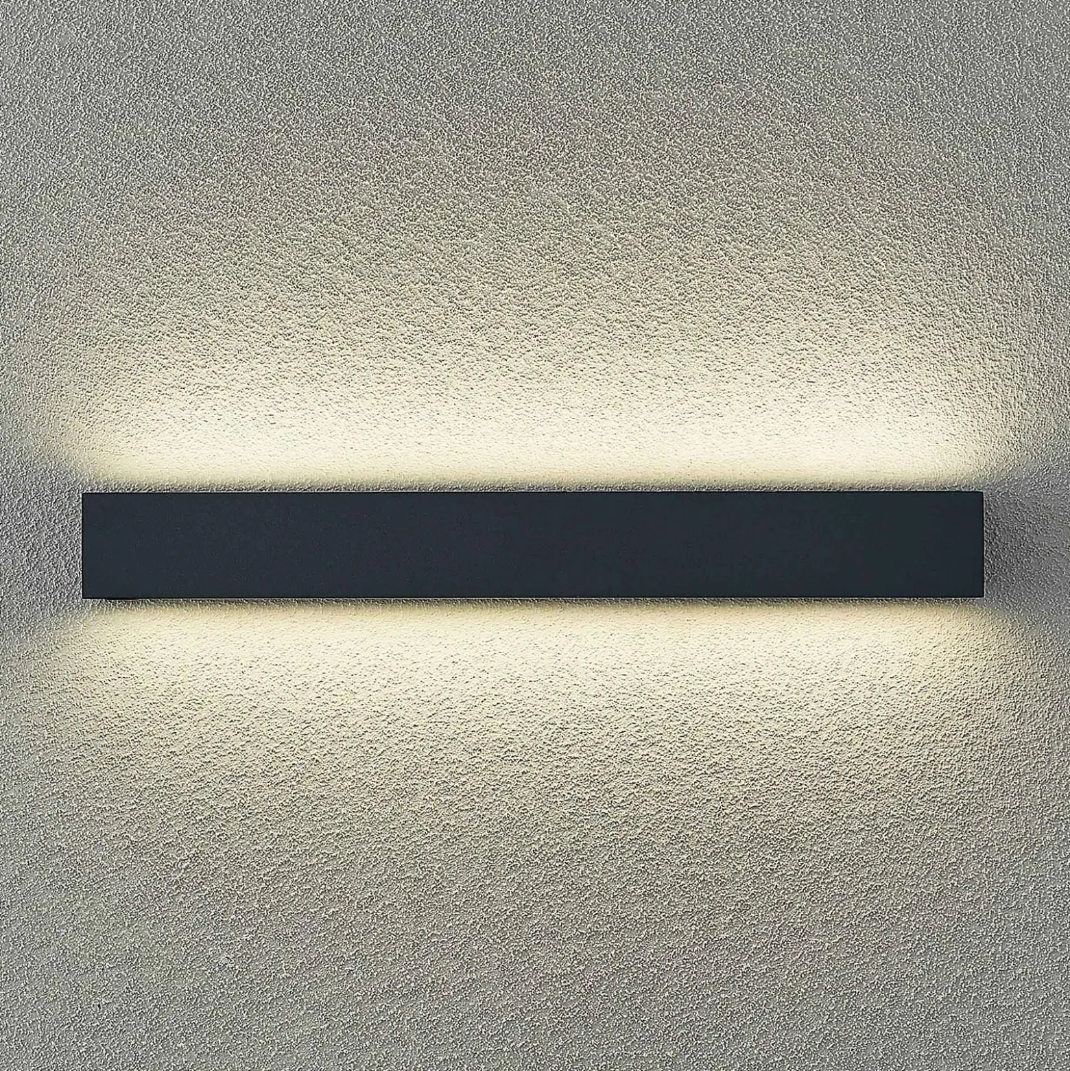 Arcchio LED-seinävalaisin Lengo, 50 cm, 2-lamppuinen, antrasiitti, CCT