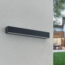 Arcchio LED-seinävalaisin Lengo, 50 cm, 2-lamppuinen, antrasiitti, CCT