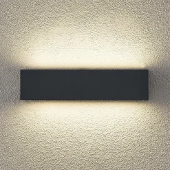 Arcchio LED-seinävalaisin Lengo, 25 cm, 2-lamppuinen, antrasiitti, CCT