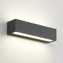 Arcchio LED-seinävalaisin Lengo, 25 cm, 2-lamppuinen, antrasiitti, CCT