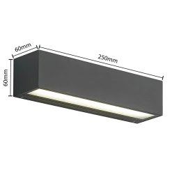 Arcchio LED-seinävalaisin Lengo, 25 cm, 2-lamppuinen, antrasiitti, CCT
