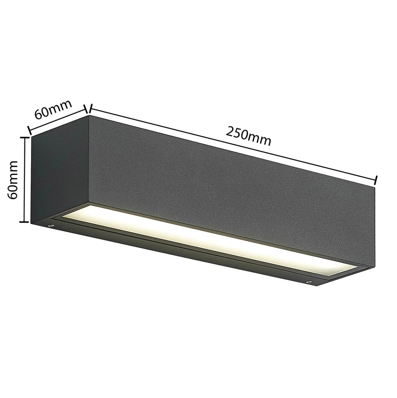 Arcchio LED-seinävalaisin Lengo, 25 cm, 2-lamppuinen, antrasiitti, CCT